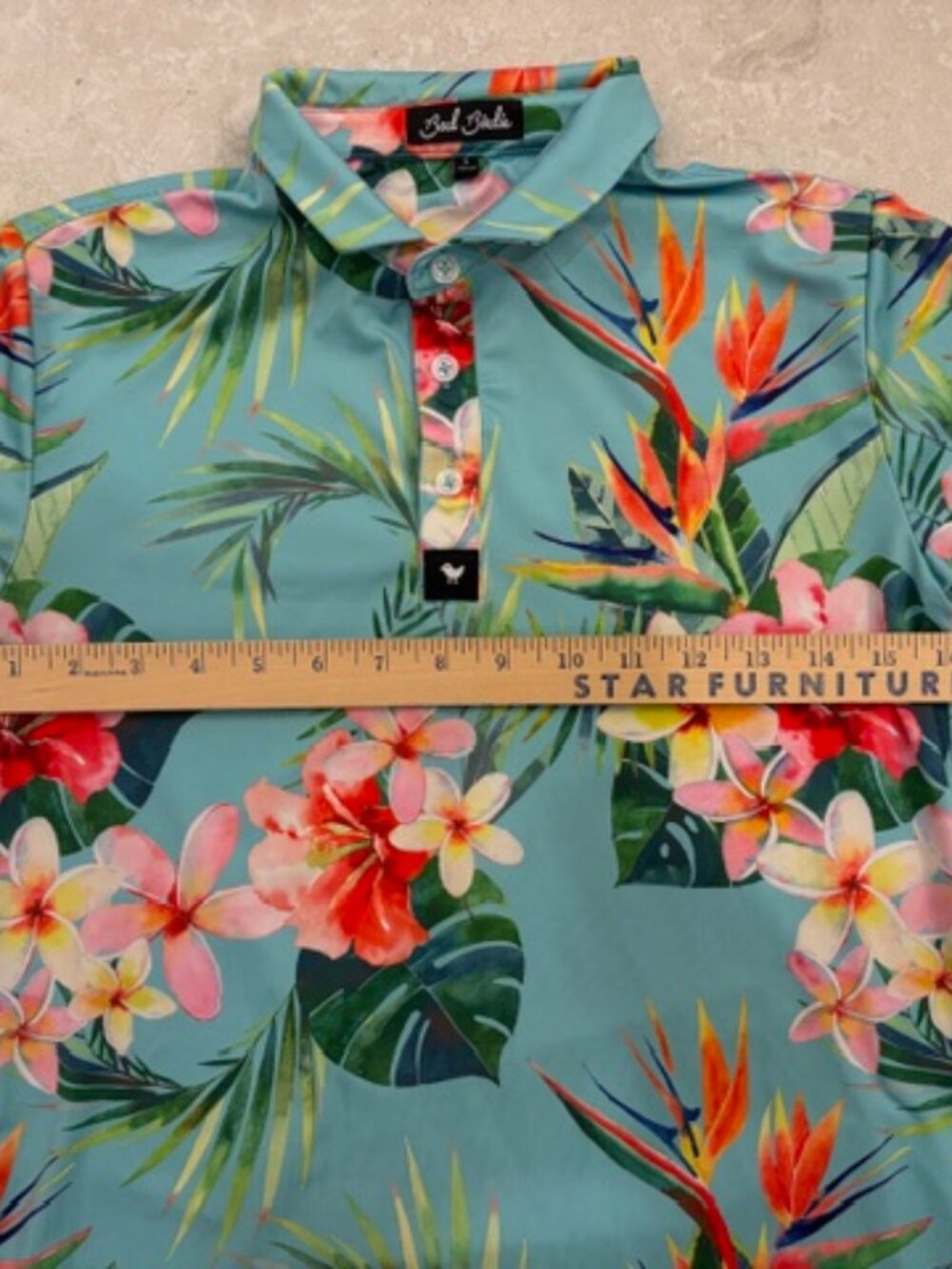 Bad Birdie Women's Tropical Short Sleeve Golf Polo Size Large Outdoors PGA Tour - Picture 9 of 10